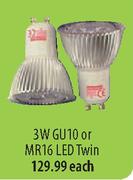 3W Gu10 Or MR16 LED Twin-Each