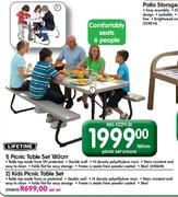 Lifetime Picnic Table Set-180cm