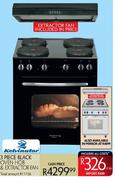 Kelvinator 3 Piece Black Oven Hob & Extraction