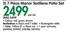 1Terrace Leisure 7 Piece Manor Textilene Patio Set-Per Set