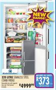 Kelvinator 320 Litre Stainless Steel Combi Fridge
