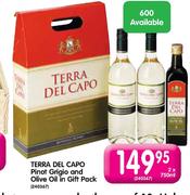 Terra Del Capo Pinot Grigio And Olive Oil In Gift Pack - 2 x 750ml