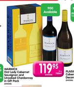 Warwick First Lady Cabernet Sauvignon And Unoaked Chardonnay In Gift Pack - 2 x 750ml