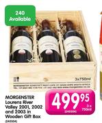 Morgenster Lourens River Valley 2001, 2002 And 2003 In Wooden Gift Box - 3 x 750ml