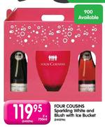 Four Cousins Sparkling White And Blush With Ice Bucket - 2 x 750ml