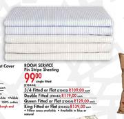 Room Service Pin Stripe Single Fitted Sheeting-Each
