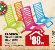 Plastic folding store beach chairs