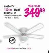 Logik 132cm 1 Light Ceiling Fan