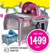 Little One Butterfly Or Aqua Camp Cot-Each