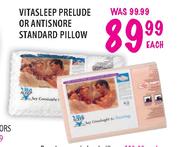 Vitasleep Prelude Or Antisnore Standard Pillow-Each