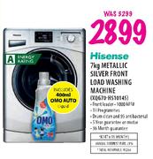 Hisense Metallic Silver Front Load Washing Machine-7kg(XQ670-HS1014S)