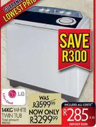 LG White Twin Tub-14kg