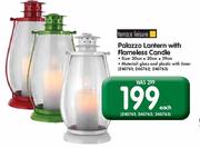 Palazzo Lantern With Flameless Candle Each