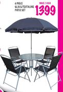 Glass/Textaline Patio Set-6 Piece
