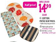 Cotton Patio Seat Pads-Each 