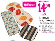 Cotton Patio Seat Slimline Cushion-Each