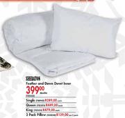  Sheraton Feather And Down Single Duvet Inner-Each