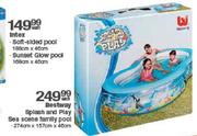 Bestway Splesh And Play Sea Scene Family Pool-274cmx157cmx45cm Each