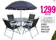 6 Piece Textiline And Glass Patio Set-Per Set