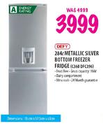 Defy Metallic Silver Bottom Freezer Fridge-284Ltr(C360DFC396)