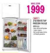 Defy White Top Freezer Fridge-210Ltr(DFD426)