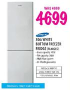 Samsung White Bottom Freezer Fridge-306Ltr(RL40SCS)