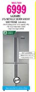 Logik Metallic Silver Side By Side Fridge-375Ltr(LFR495S)