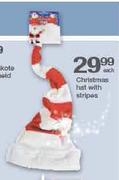 Christmas Hat with Stripes-Each 