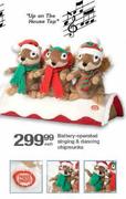 Battery Operated Singing & Dancing Chipmunks-Each