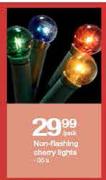 Non Flashing Cherry Lights-30's Per Pack