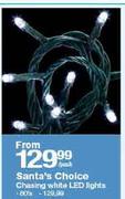 Santa's Choice Chasing White LED Lights-80's Per Pack