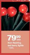 Non Flashing Red Berry Lights-100's Per Pack