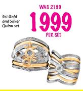 9ct Gold and Silver Quinn Set-Per Set