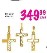 9ct Gold Crosses-Each