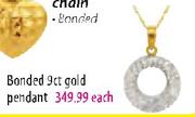 Bonded 9ct Gold Pendant-Each