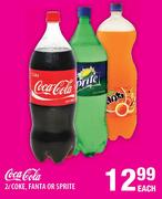 Coca-Cola Coke, Fanta or Sprite-2Ltr Each