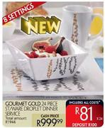 Gourmet Gold 24 Piece ST/Ware Droplet Dinner Service