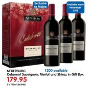 Nederburg Cabernet Sauvignon, Merlot And Shiraz In Gift Box-3x750ml