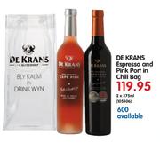 De Krans Espresso And Pink Port In Chill Bag-2x375ml