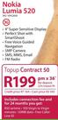 Nokia Lumia 520 3G-On TopUp Contract 50