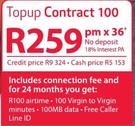 Nokia Lumia 520 3G-On TopUp Contract 100