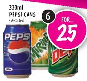 Pepsi Cans-6x330ml