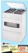 Zero 4-Burner Gas Stove With Regulator Hose