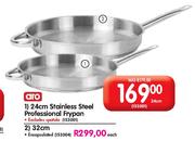 Aro Stainless Steel Professional Frypan-24cm Each