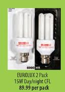 Eurolux 2 Pack 15W Day/Night CFL-Per Pack