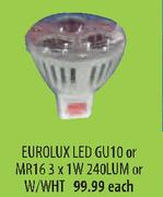 Eurolux GU10 Or MR163X1W 240LUM Or W/Wht Each