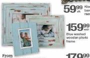 Blue Washed Wooden Photo Frame-Each 