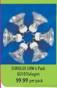 Eurolux 50W 6's pack GU10 Halogen