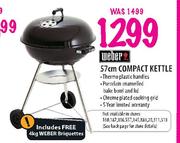 Weber 57cm Compact Kettle + Free 4kg Weber Briquettes