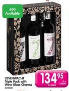 Zevenwatch Triple Pack With Wine Glass Charms - 3 x 750ml